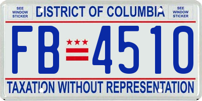 DC license plate FB4510