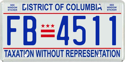 DC license plate FB4511