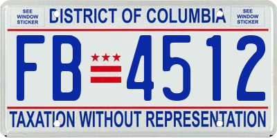 DC license plate FB4512