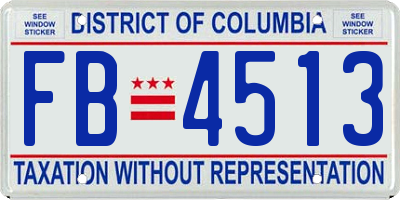 DC license plate FB4513