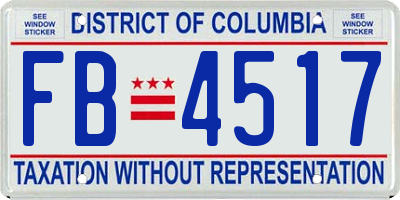 DC license plate FB4517