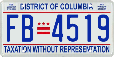 DC license plate FB4519