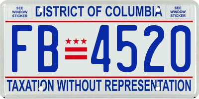 DC license plate FB4520