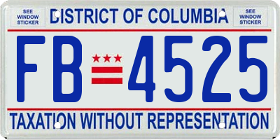 DC license plate FB4525