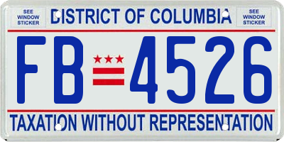 DC license plate FB4526