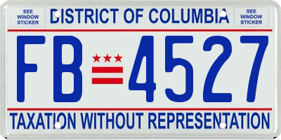 DC license plate FB4527