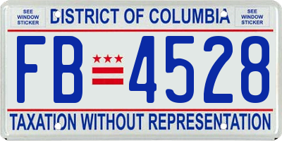 DC license plate FB4528