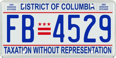 DC license plate FB4529