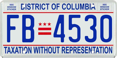 DC license plate FB4530