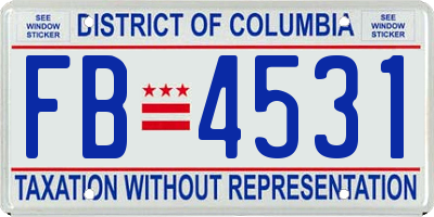 DC license plate FB4531