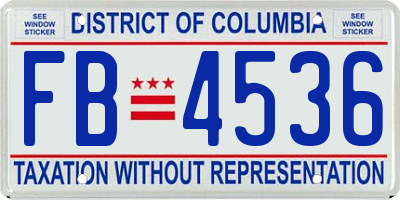 DC license plate FB4536