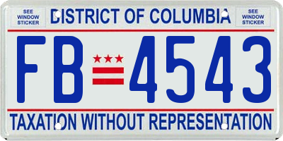 DC license plate FB4543