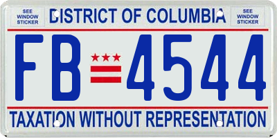 DC license plate FB4544