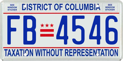 DC license plate FB4546