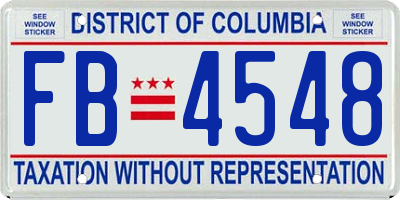 DC license plate FB4548