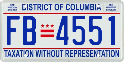 DC license plate FB4551