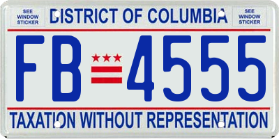 DC license plate FB4555