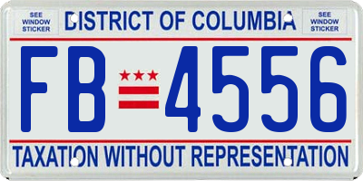 DC license plate FB4556