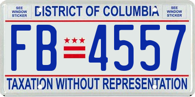 DC license plate FB4557