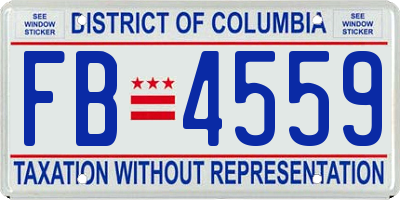 DC license plate FB4559