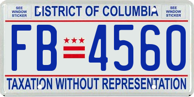 DC license plate FB4560