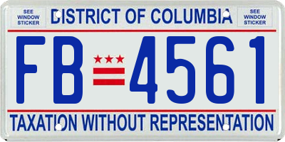 DC license plate FB4561