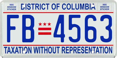 DC license plate FB4563