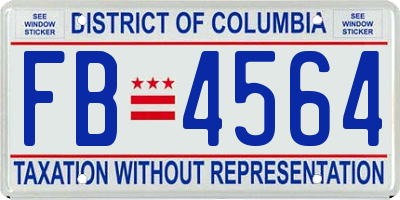 DC license plate FB4564