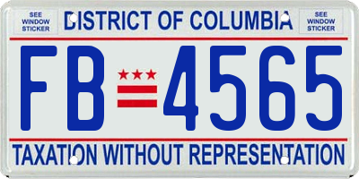 DC license plate FB4565