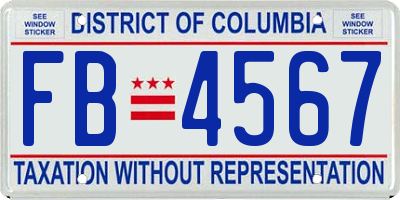 DC license plate FB4567