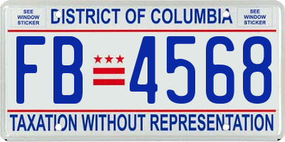 DC license plate FB4568