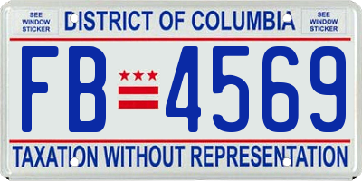 DC license plate FB4569