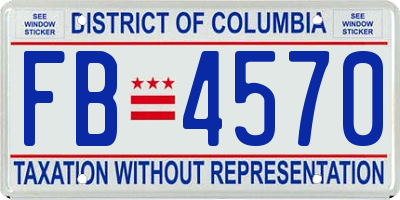 DC license plate FB4570