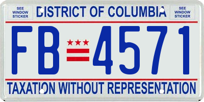 DC license plate FB4571