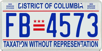 DC license plate FB4573