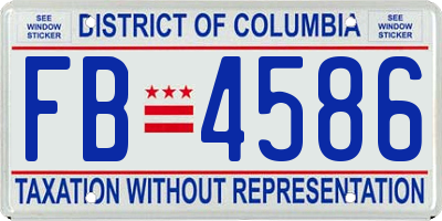 DC license plate FB4586