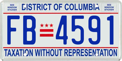 DC license plate FB4591