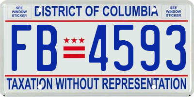 DC license plate FB4593