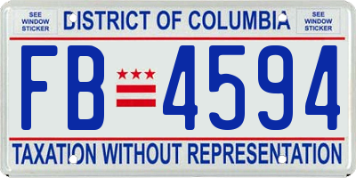 DC license plate FB4594