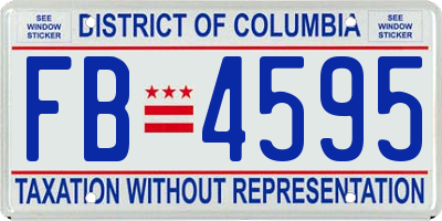 DC license plate FB4595