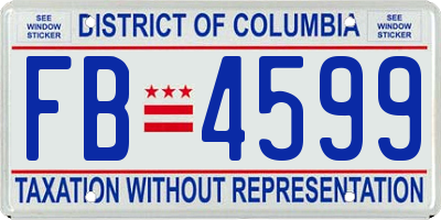 DC license plate FB4599