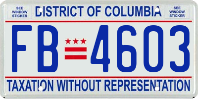 DC license plate FB4603