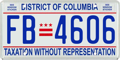 DC license plate FB4606