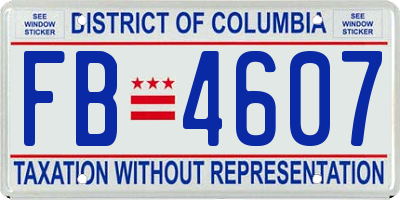 DC license plate FB4607