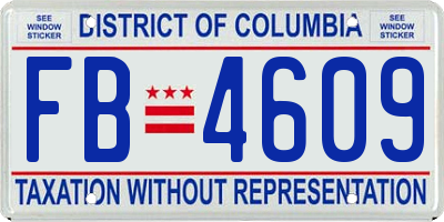 DC license plate FB4609