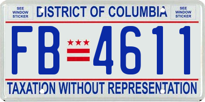 DC license plate FB4611