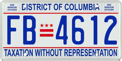 DC license plate FB4612