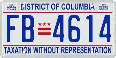 DC license plate FB4614