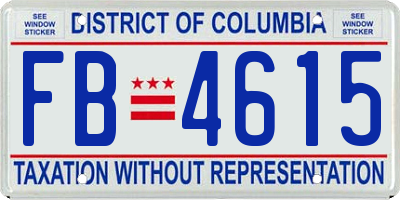 DC license plate FB4615