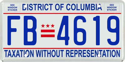 DC license plate FB4619